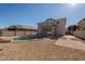 Stunning pool and patio area with brick accents at 4444 E Peach Tree Dr, Chandler, AZ 85249