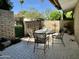 Private patio with seating for four at 4800 N 68Th St # 349, Scottsdale, AZ 85251