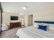 Comfortable bedroom with city views and a flat screen TV at 4808 N 24Th St # 921, Phoenix, AZ 85016