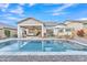 Large, inviting pool in a beautifully landscaped backyard at 8043 E Jaeger St, Mesa, AZ 85207