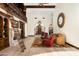 Elegant living room with high ceilings and a loft library at 8515 E Sutton Dr, Scottsdale, AZ 85260