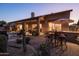 Evening ambiance on the patio with fire pit and seating at 9023 N Crown Ridge --, Fountain Hills, AZ 85268