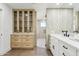 Spa-like bathroom with a large vanity and built in cabinets at 9031 N 83Rd Way, Scottsdale, AZ 85258