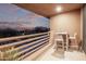 Private balcony with table and chairs, sunset view at 10222 E Southwind E Ln # 1026, Scottsdale, AZ 85262