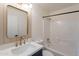 Modern bathroom with updated vanity, bathtub, and gold fixtures at 10811 E Contessa St, Mesa, AZ 85207