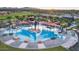 Aerial view of the pool, highlighting the expansive lounge areas and resort-style amenities at 17527 E Silver Sage Ln, Rio Verde, AZ 85263