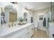 Modern bathroom with double vanity and walk-in shower at 2003 E Magdalena Dr, Tempe, AZ 85283