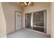 Private patio with storage closet and ceiling fan at 205 N 74Th St # 122, Mesa, AZ 85207