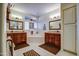 Elegant bathroom with a double vanity and a large soaking tub at 21413 N 159Th Dr, Sun City West, AZ 85375