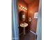 Powder room with pedestal sink and oval mirror at 44152 W Pioneer Rd, Maricopa, AZ 85139