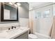 Updated bathroom with subway tile and marble vanity at 4591 E Calle Ventura --, Phoenix, AZ 85018