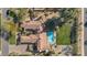 Bird's-eye view of home, pool, and spacious backyard at 5989 E Sapphire Ln, Paradise Valley, AZ 85253