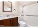 Clean bathroom with walk-in shower and grab bars at 632 N 95Th St, Mesa, AZ 85207