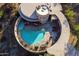 Aerial view of a circular home's pool and patio area at 6836 N 36Th St, Phoenix, AZ 85018