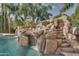 Stunning rock waterfall cascades into a refreshing pool at 6876 S Star Dr, Gilbert, AZ 85298