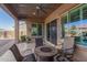 Covered patio with seating area and view of backyard at 8202 W Merriweather Way, Florence, AZ 85132