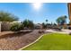 Backyard with gravel, grass, and mature citrus trees at 10329 E Sunridge Dr, Sun Lakes, AZ 85248