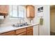 Clean kitchen featuring a double sink, dishwasher, and wood cabinets at 10742 W Cheryl Dr, Sun City, AZ 85351