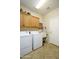 Convenient laundry room with washer, dryer, and upper cabinets at 11250 E Kilarea E Ave # 216, Mesa, AZ 85209