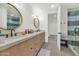 Clean bathroom with double sinks and modern finishes at 12075 N 76Th Ct, Scottsdale, AZ 85260