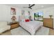 Charming bedroom with heart-print bedding and stylish decor at 12075 N 76Th Ct, Scottsdale, AZ 85260