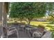 Outdoor patio furniture underneath a large tree in a backyard at 12539 W Shadow Hills Dr, Sun City West, AZ 85375