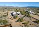 Aerial view showcasing a stunning estate in a scenic desert setting at 13648 E Aloe Vera Dr, Scottsdale, AZ 85262