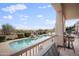 Beautiful pool with patio furniture and mountain views at 15020 E Sierra Madre Dr, Fountain Hills, AZ 85268