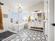 Modern bathroom with soaking tub, walk-in shower, and hexagon tile at 1744 W Encinas St, Gilbert, AZ 85233