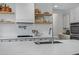 Modern kitchen with a gas cooktop, pot filler, and white shaker cabinets at 22085 E Rosa Rd, Queen Creek, AZ 85142