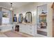 Spa-like bathroom with double vanity, free-standing tub, and bedroom view at 27931 N Montana Dr, Rio Verde, AZ 85263