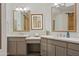 Modern bathroom with double vanity and elegant gold accents at 30600 N Pima Rd # 63, Scottsdale, AZ 85266