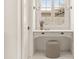 This powder room features a vanity area with marble countertop, and stylish sconces at 5314 E Calle Del Norte --, Phoenix, AZ 85018