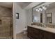 Spa-like bathroom with a large shower and modern vanity at 8408 E La Senda Dr, Scottsdale, AZ 85255