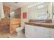 Updated bathroom with walk-in shower and granite vanity at 9719 W Pineridge Dr, Sun City, AZ 85351