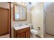 Clean bathroom with a vanity, toilet, and shower at 1019 E Belmont Ave, Phoenix, AZ 85020