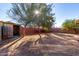 Backyard with storage shed and desert landscaping at 16173 W Monroe St, Goodyear, AZ 85338