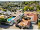 Aerial view showcasing the home, pool, detached garage, and surrounding area at 3213 N 41St Pl, Phoenix, AZ 85018