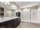 Double vanity bathroom with a large shower at 3317 N 300Th Dr, Buckeye, AZ 85396