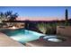 Expansive pool and spa at sunset at 36050 N Summit Dr, Cave Creek, AZ 85331