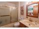 Clean bathroom with shower/tub combo, vanity, and mirror at 3616 S 67Th Ave, Phoenix, AZ 85043