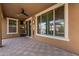 Covered patio with tile flooring and pool view at 4058 E Mesquite St, Gilbert, AZ 85296