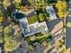 Bird's-eye view of the house, highlighting the layout and extensive grounds at 4836 E Moonlight Way, Paradise Valley, AZ 85253