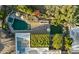 Overhead view of the property highlighting the pool, landscaping and solar panels at 4836 E Moonlight Way, Paradise Valley, AZ 85253