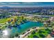 Scenic community lake with walking paths and park at 5015 S Quantum Way, Mesa, AZ 85212