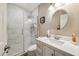 Modern bathroom with white tile and walk-in shower at 5028 N Scottsdale Rd, Paradise Valley, AZ 85253