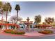 Charming town square with a beautiful fountain and landscaping at 5028 N Scottsdale Rd, Paradise Valley, AZ 85253