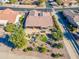 Aerial view of the house and backyard with landscaping at 5500 N Globe Dr, Eloy, AZ 85131