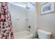 Clean bathroom featuring a shower/tub combo and neutral tile at 5500 N Globe Dr, Eloy, AZ 85131