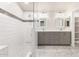 Modern bathroom with double vanity, large shower, and marble flooring at 901 N Longmore St, Chandler, AZ 85224